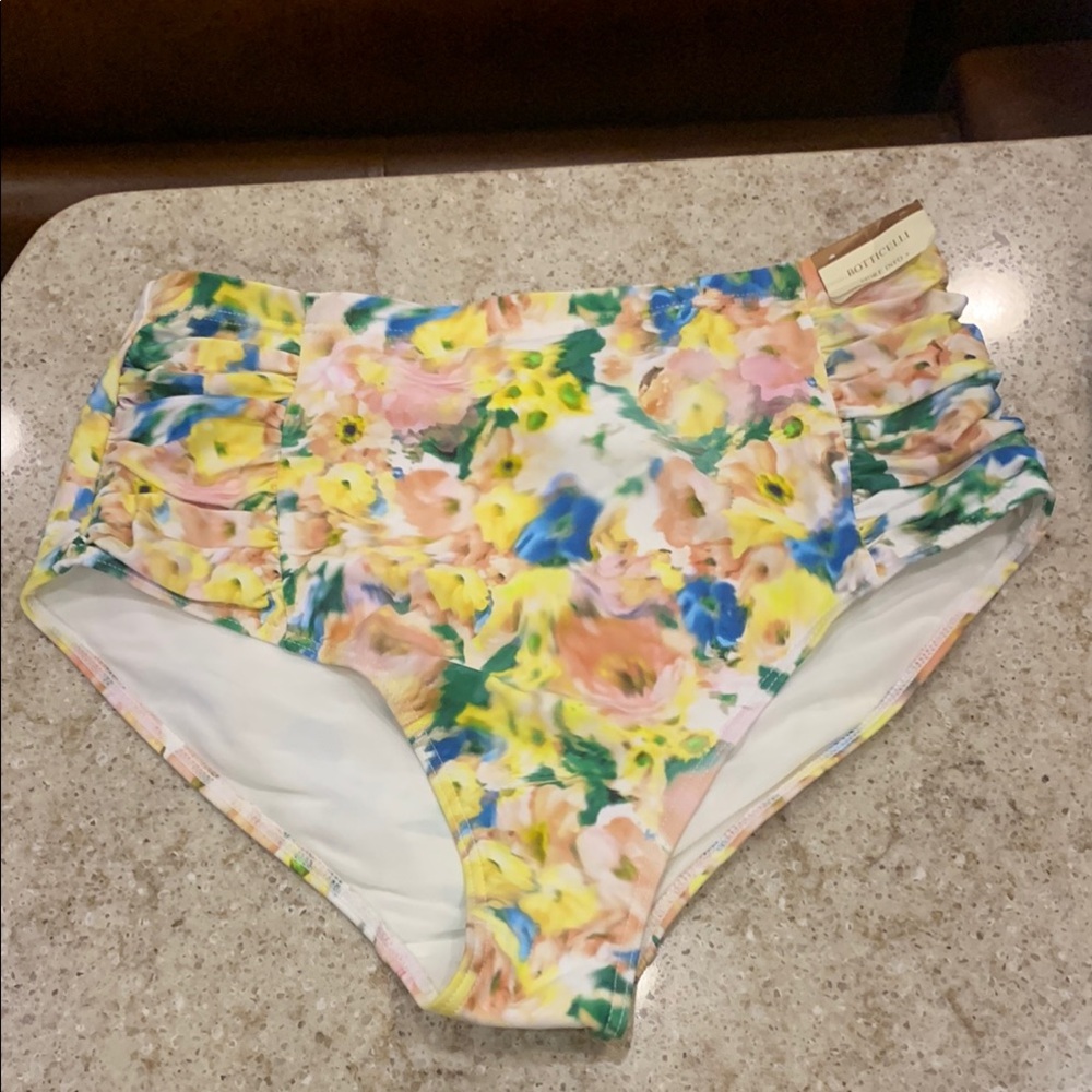 NWT ARTESANDS ODETTE MULTI RUCHED HIGH WAIST CONTROL BIKINI BOTTOM Size 8
